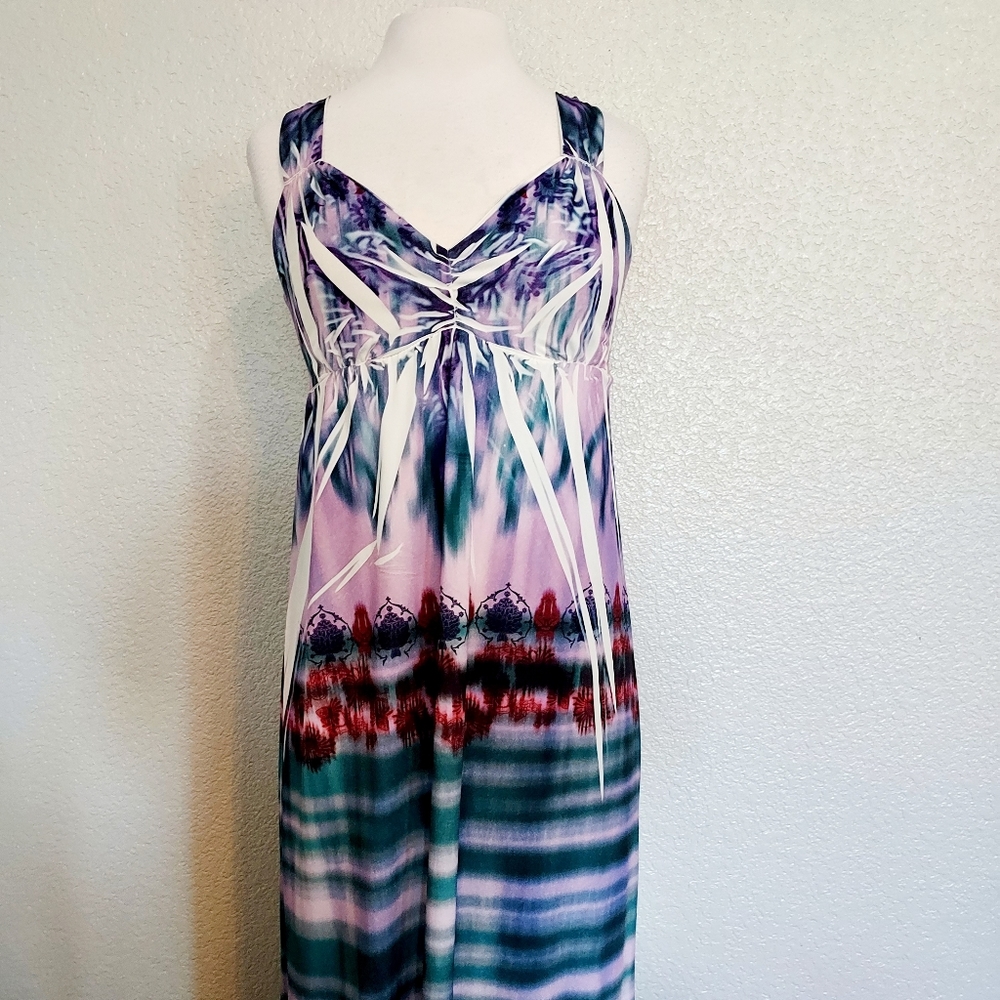🔴3/$20 Mushka by Sienna Rose Lavender & Blue Maxi Dress Size PXS - Picture 3 of 11